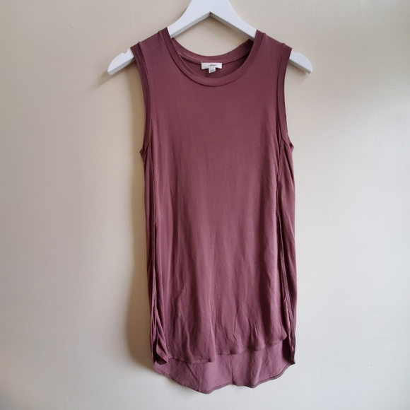 Wilfred burgundy jersey sleeveless jersey side slit, XS size - Picture 1 of 5